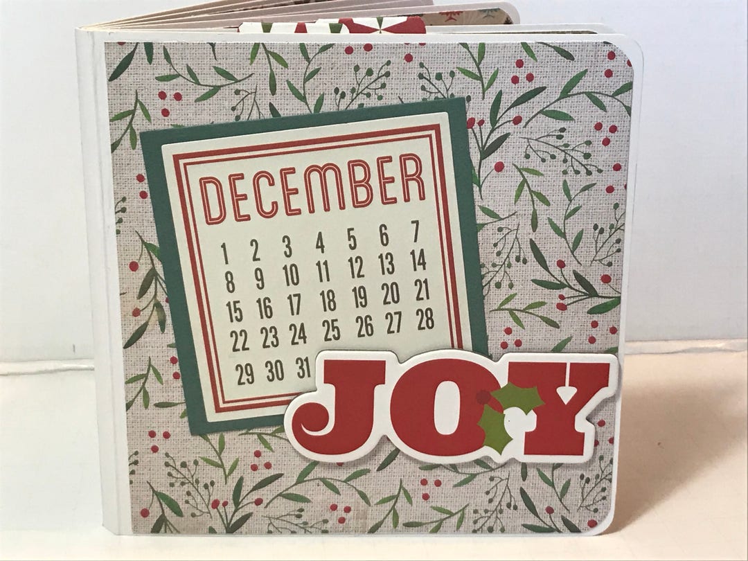 Christmas Scrapbook Premade Pages Chipboard Book- 5 X 5 Scrapbook Album ...