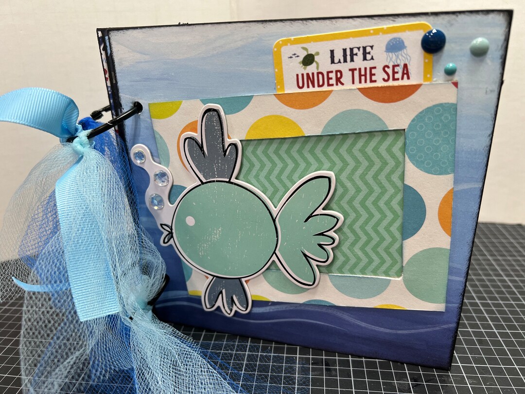 Ocean Scrapbook Premade Pages Chipboard Book- 6 X 6 Scrapbook Album ...