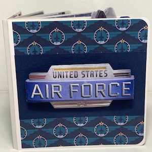 Air Force scrapbook-chunky 5x5 mini album premade military scrapbook