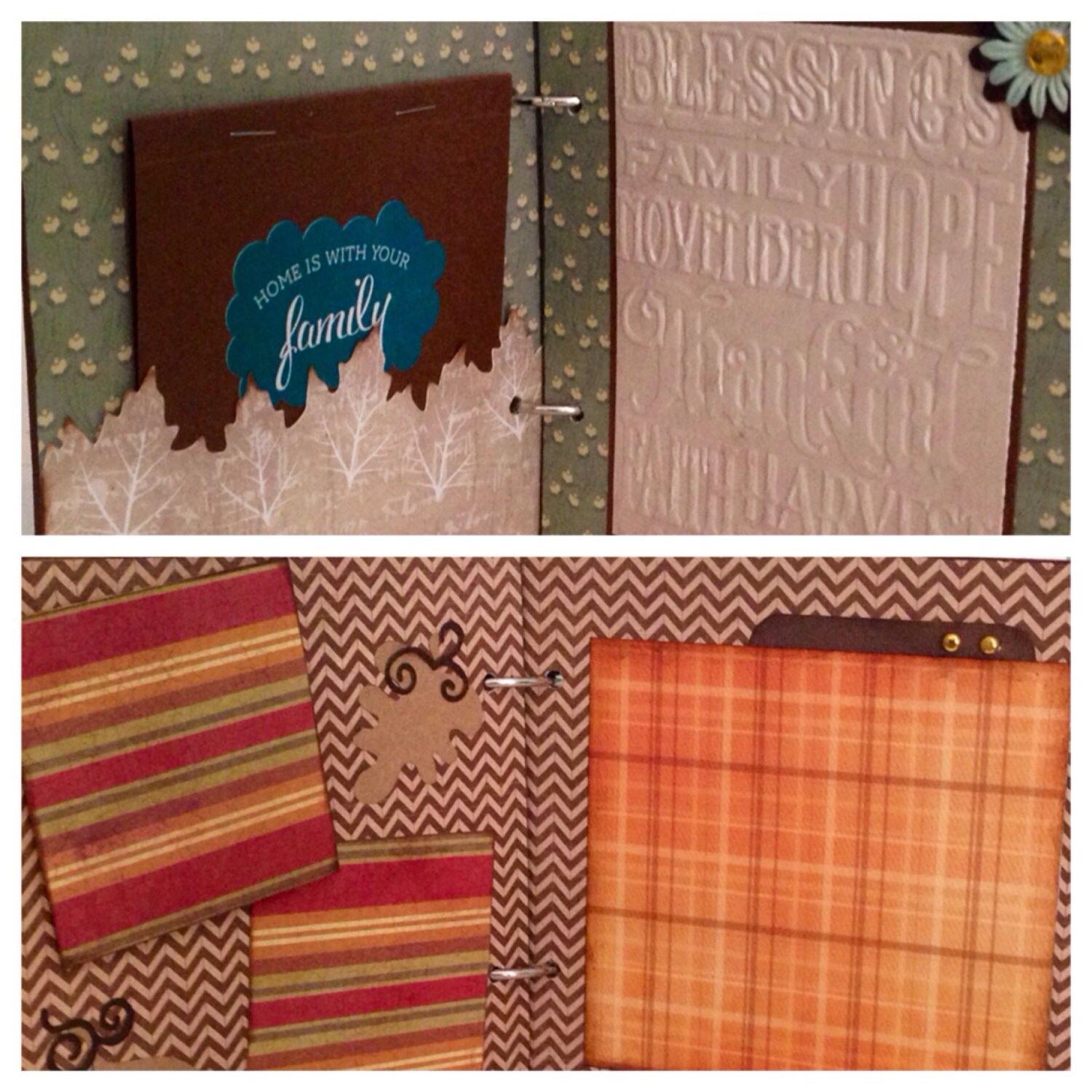 Thanksgiving Scrapbook Premade Pages Chipboard Book- 6 X 6 Scrapbook ...