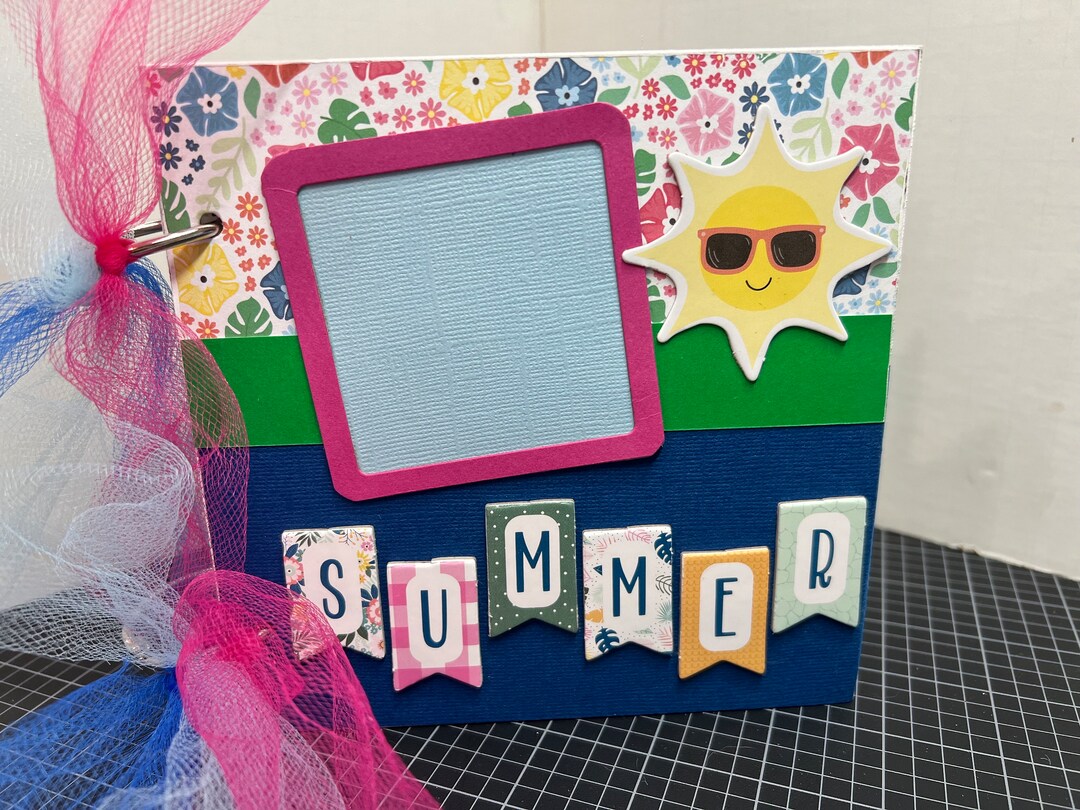 Summer Scrapbook Premade Pages Chipboard Book- 6 X 6 Scrapbook Album ...
