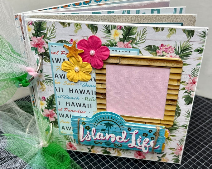 Hawaii Scrapbook Premade Pages Chipboard Book- 6 X 6 Scrapbook Album ...
