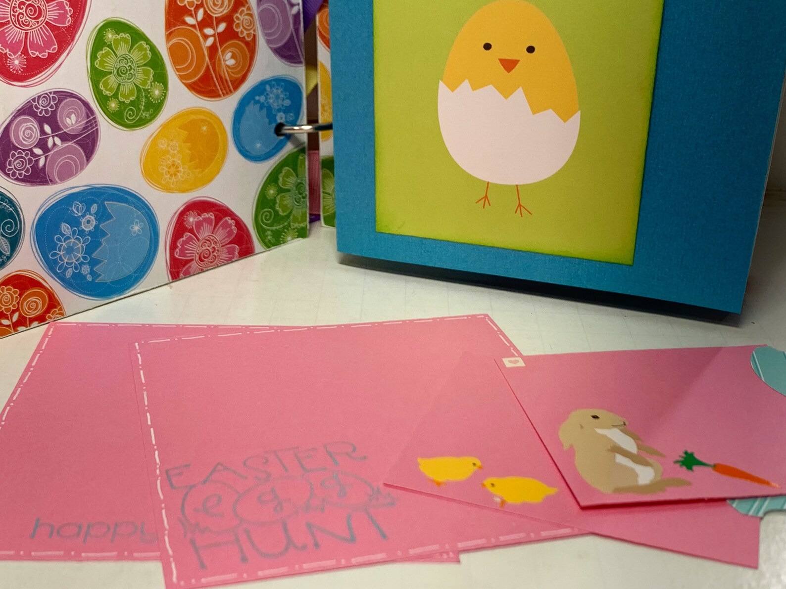 Easter Scrapbook Premade Pages Chipboard Book- 5 1/2 X 5 1/2 Mini Album ...