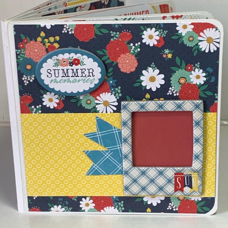 Summer Scrapbook Premade Pages Chipboard Book- 5x5 Album Swimming ...