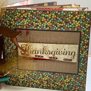Thanksgiving scrapbook premade pages chipboard book- 6 x 6 scrapbook album memories