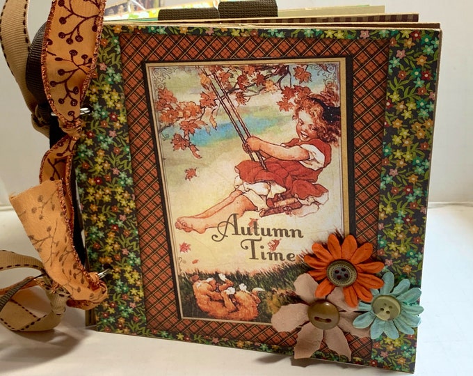 Thanksgiving Scrapbook Premade Pages Chipboard Book- 6 X 6 Scrapbook ...