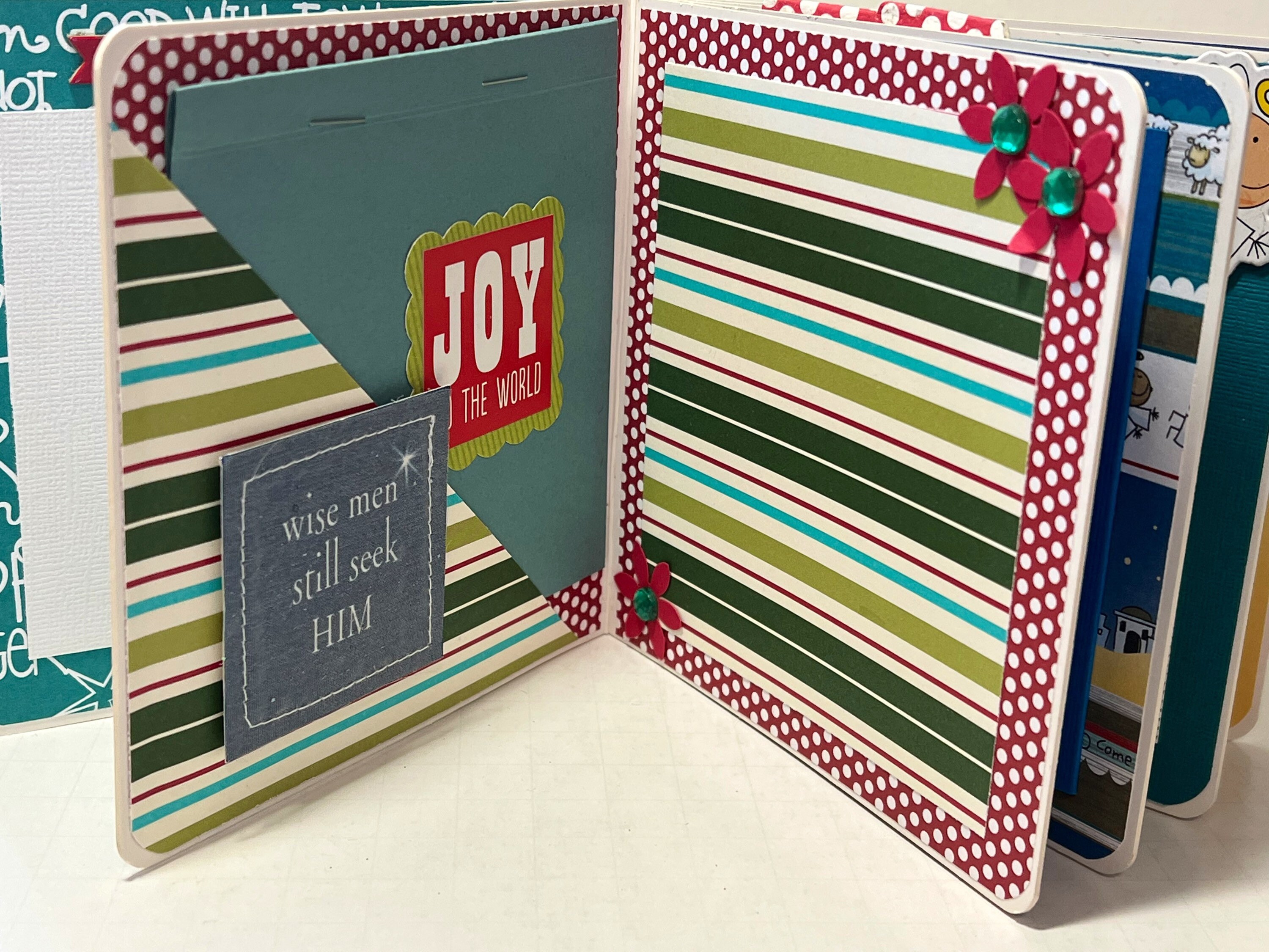 Christmas Nativity Mini Album Scrapbook Premade Pages Chipboard Book- 5 ...