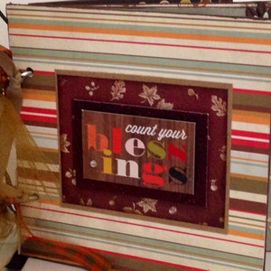 Thanksgiving scrapbook premade pages chipboard book- 6 x 6 scrapbook album memories