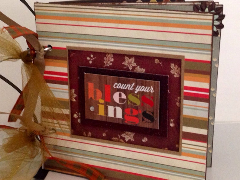 Thanksgiving Scrapbook Premade Pages Chipboard Book- 6 X 6 Scrapbook ...