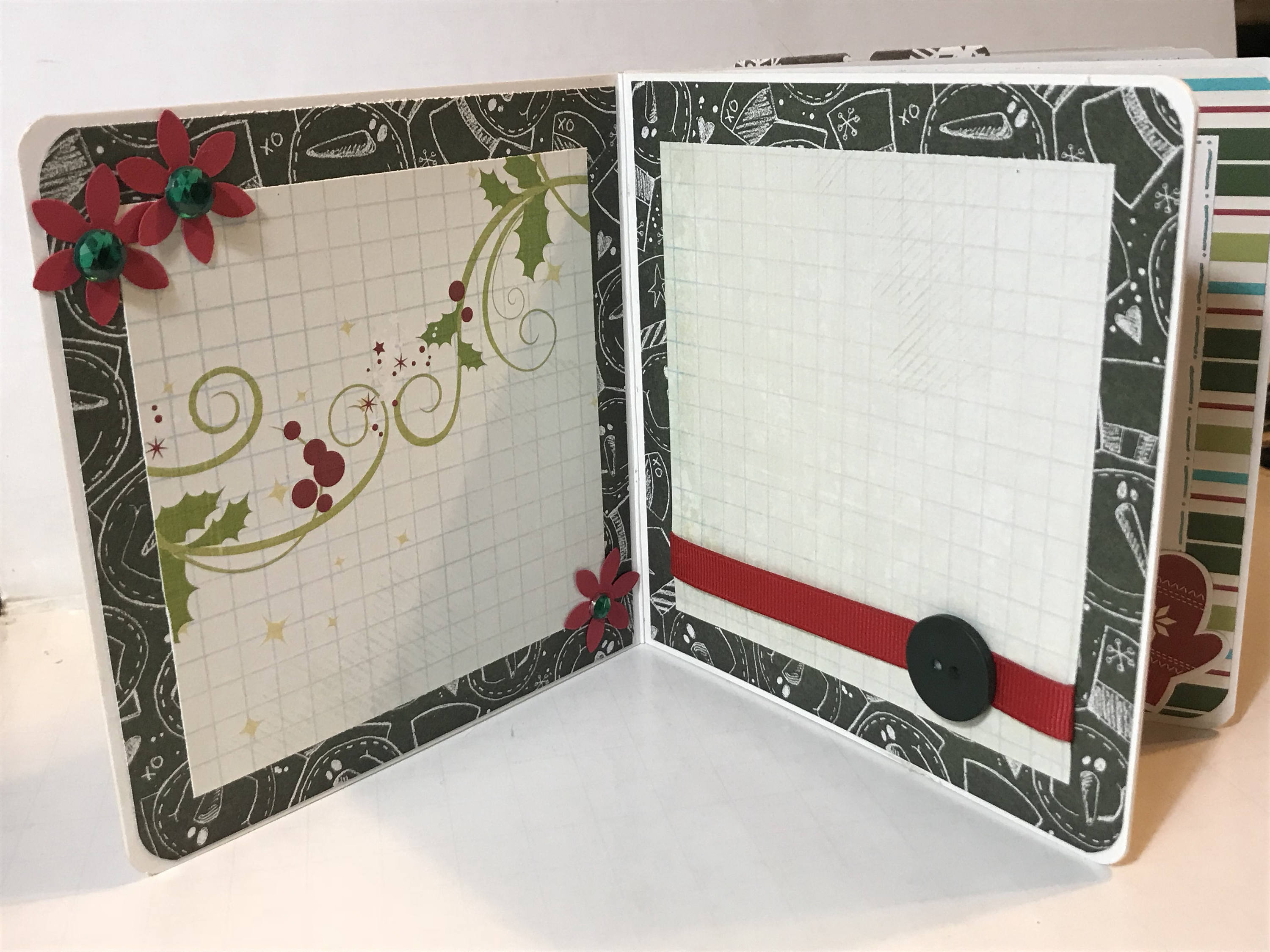 Christmas Scrapbook Premade Pages Chipboard Book- 5 X 5 Scrapbook Album ...