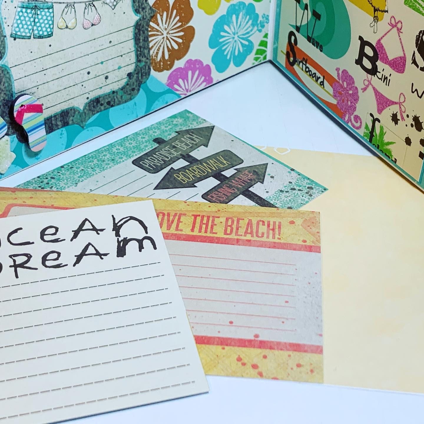 Vacation Scrapbook Premade Pages Chipboard Hawaii Beach - 8 X 8 Summer ...