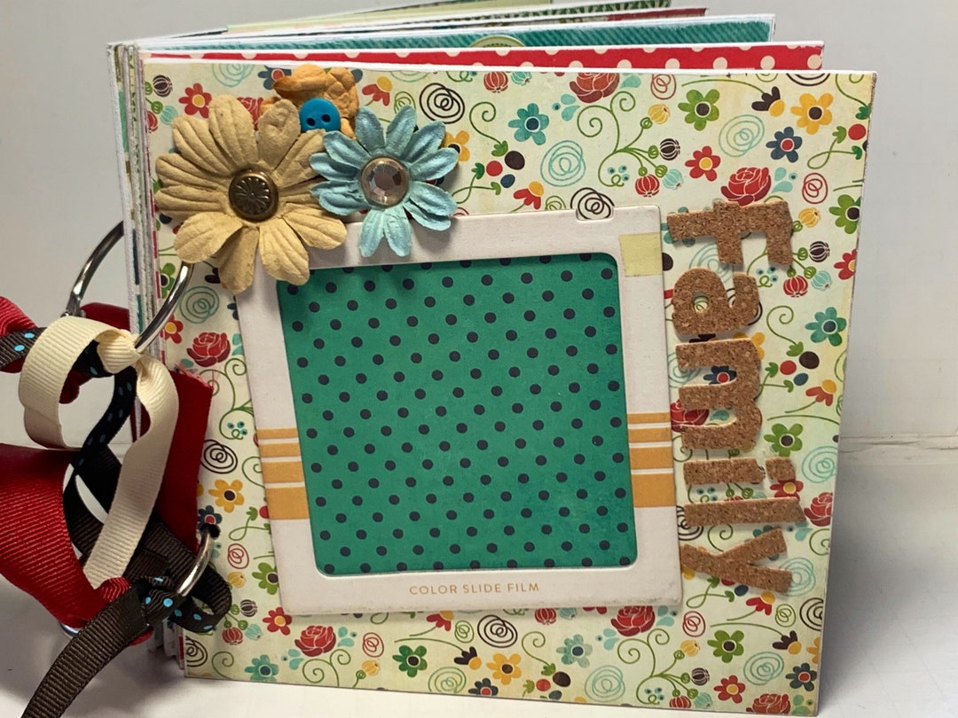 Family Scrapbook Premade Pages Chipboard Book- 6 X 6 Mini Album ...