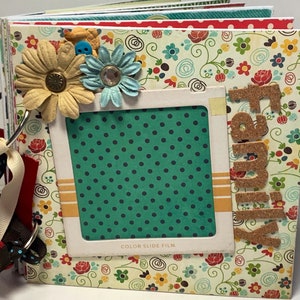 Family scrapbook premade pages chipboard book- 6 x 6 mini album memories