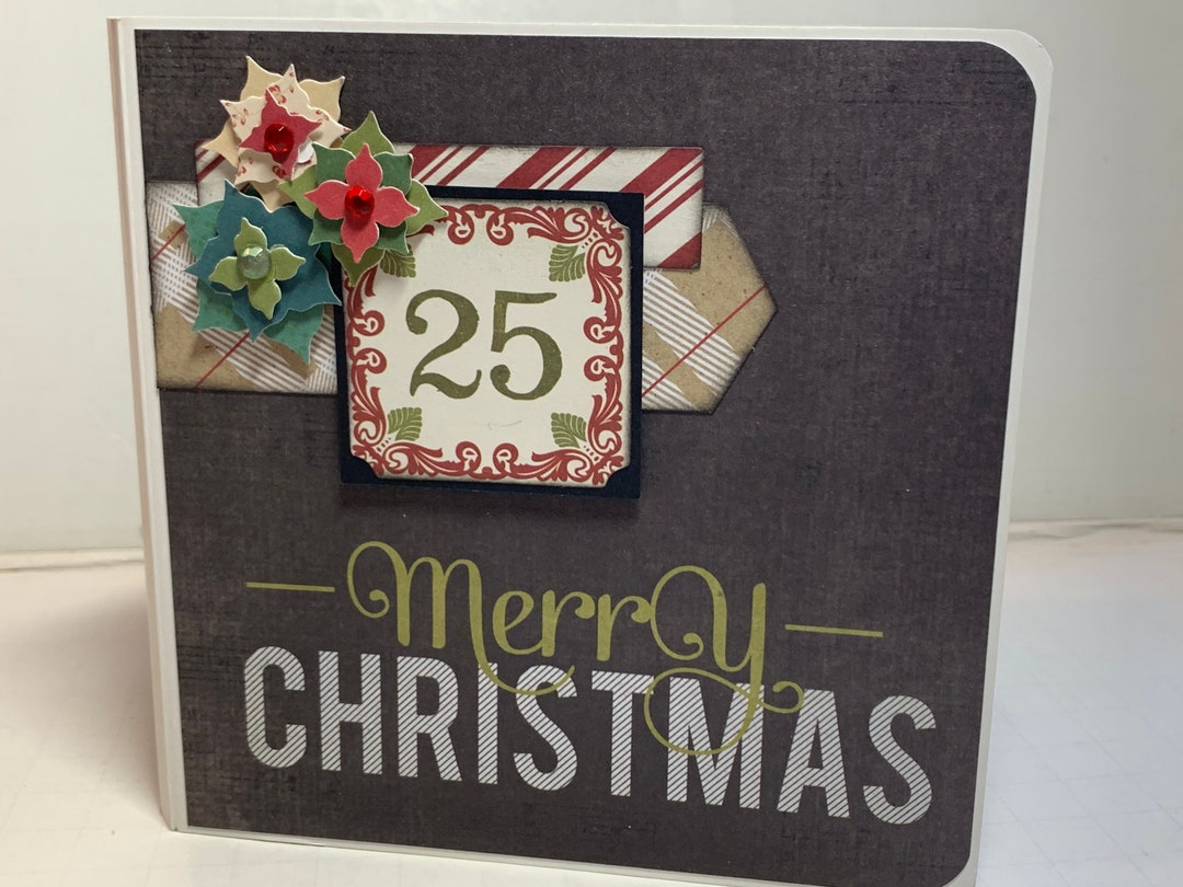 Christmas Scrapbook Premade Pages Chipboard Book- 5 X 5 Mini Album - Etsy