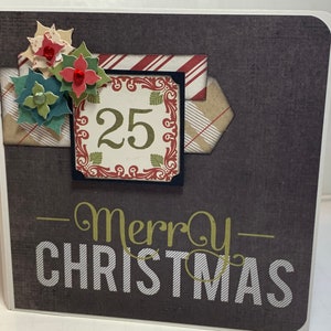 Christmas scrapbook premade pages chipboard book- 5 x 5 mini album