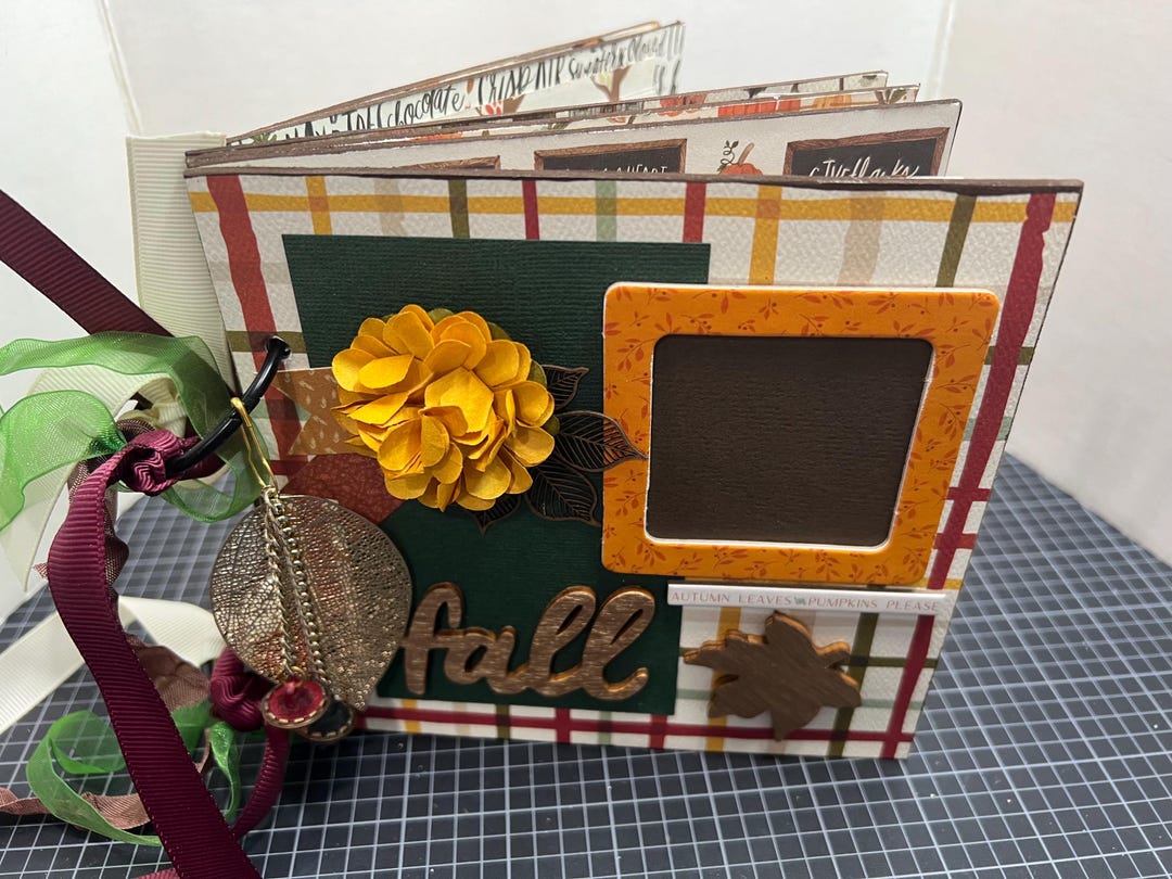 Fall Scrapbook Premade Pages Chipboard Book- 6 X 6 Scrapbook Album ...