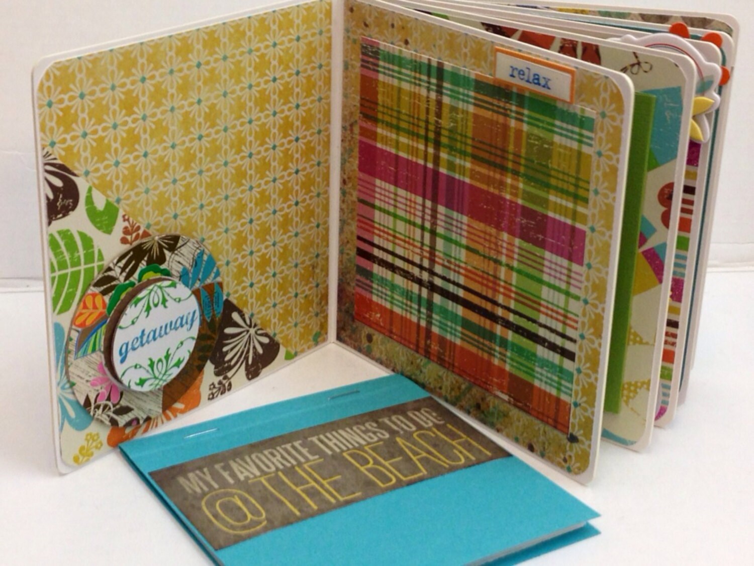 Summer Scrapbook Premade Pages Chipboard Book- 5x5 Album Summer, Beach ...