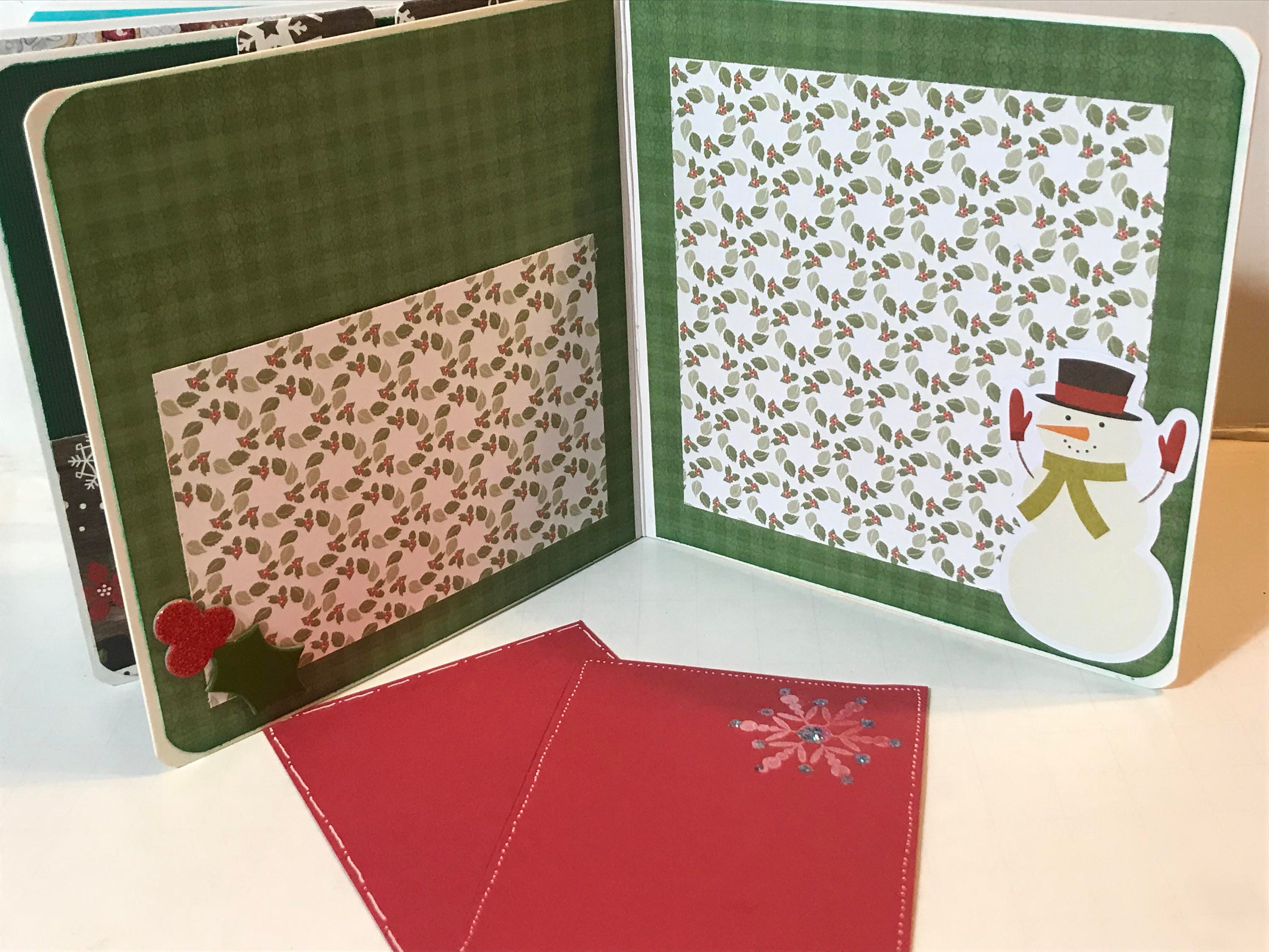 Christmas Scrapbook Premade Pages Chipboard Book- 5 X 5 Scrapbook Album ...