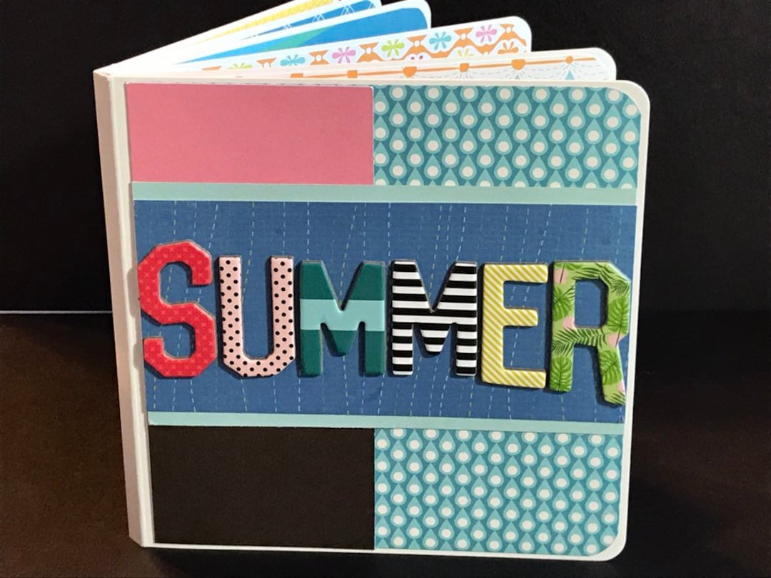 Summer Scrapbook Premade Pages Chipboard Book- 5x5 Album Swimming ...