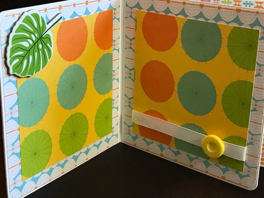 Summer scrapbook Premade pages chipboard book 5x5 album | Etsy