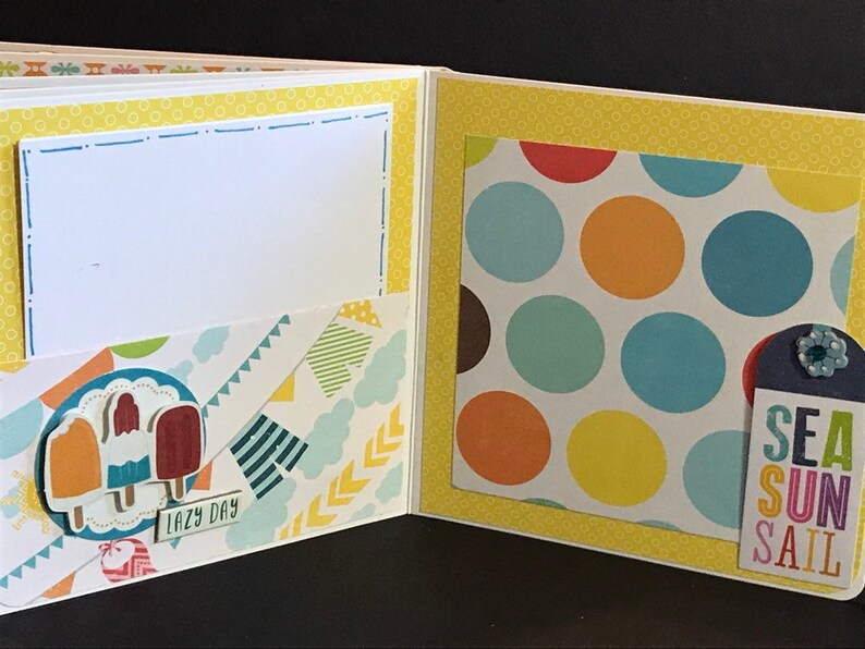 Summer Scrapbook Premade Pages Chipboard Book 5x5 Album | Etsy