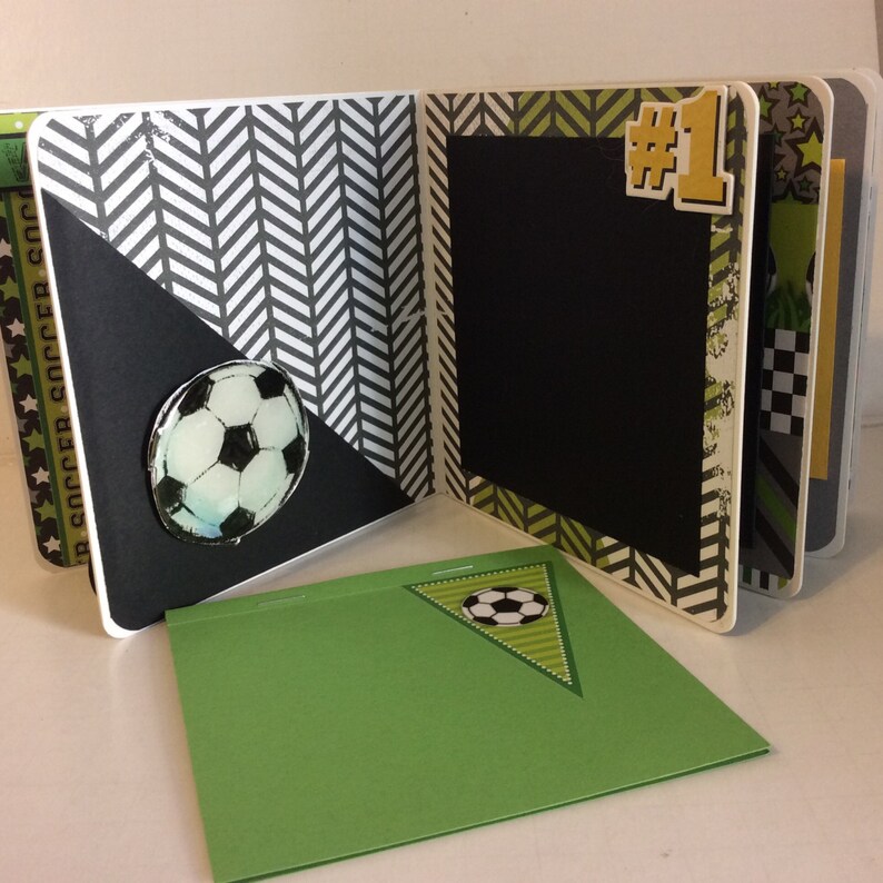 Soccer Scrapbook Chipboard Premade Pages Mini Album Soccer Etsy
