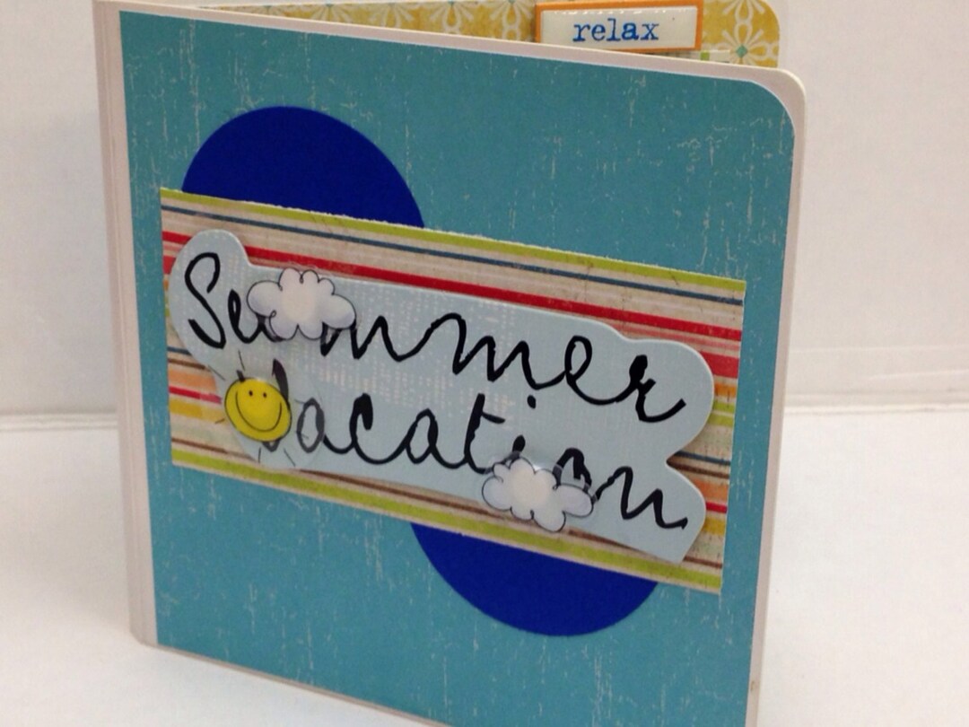 Summer Scrapbook Premade Pages Chipboard Book- 5x5 Album Summer, Beach ...