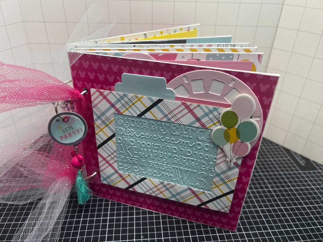 Disney Birthday Scrapbook Premade Pages Chipboard Book- 6 X 6 Scrapbook ...