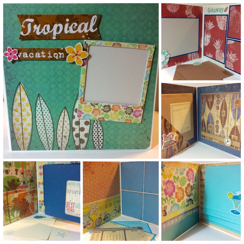 Vacation Scrapbook Premade Pages Chipboard Hawaii Beach Mini Album 8 X 8 Summer Days Etsy
