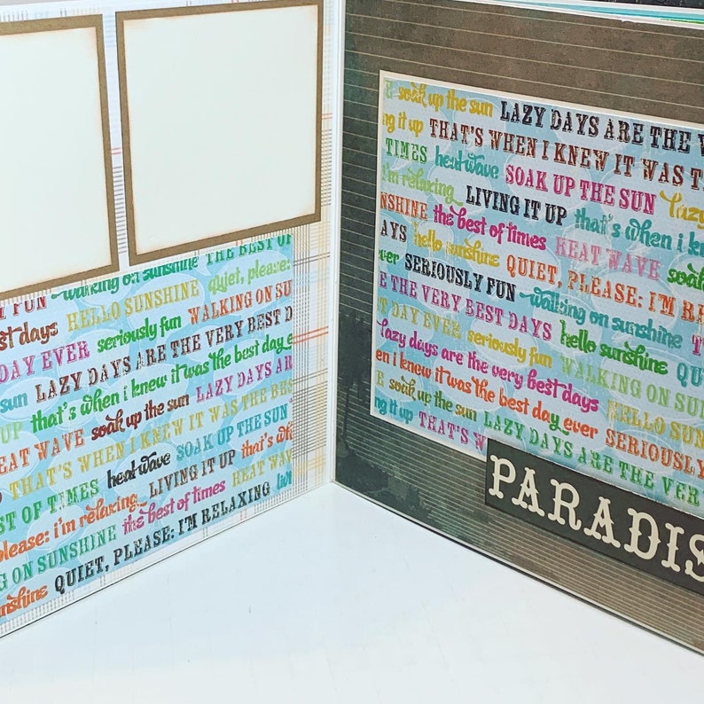 Vacation Scrapbook Premade Pages Chipboard Hawaii Beach - 8 X 8 Summer ...