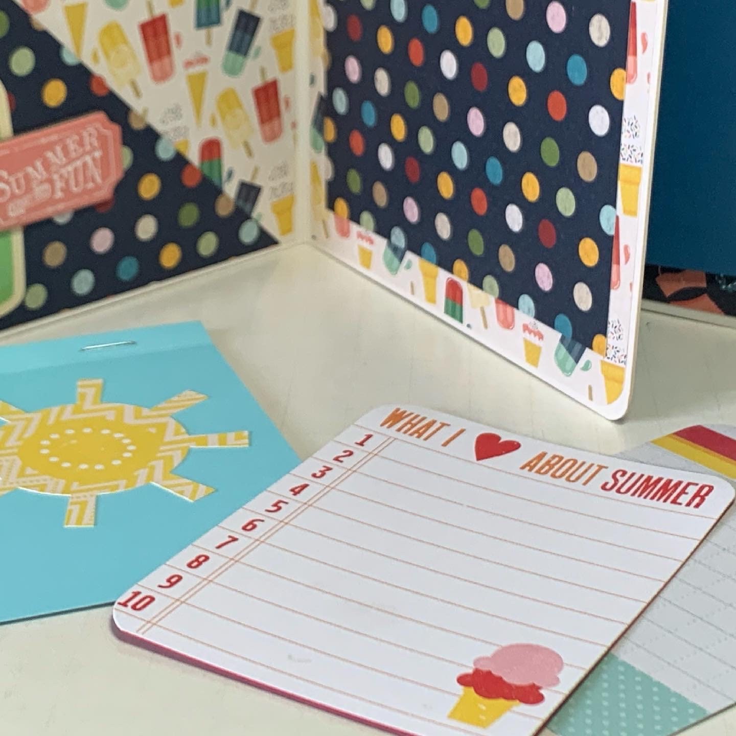 Summer scrapbook Premade pages chipboard book 5x5 album | Etsy