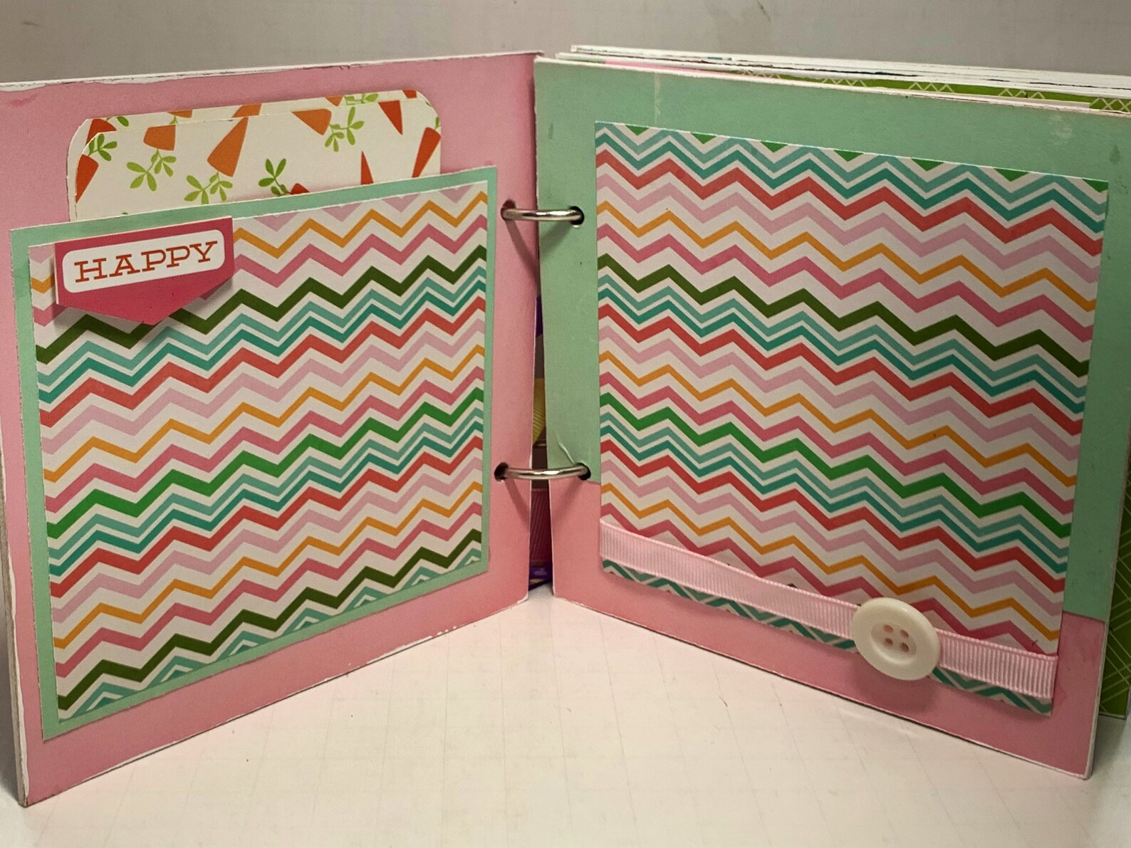 Easter Scrapbook Premade Pages Chipboard Book- 5 1/2 X 5 1/2 Mini Album ...