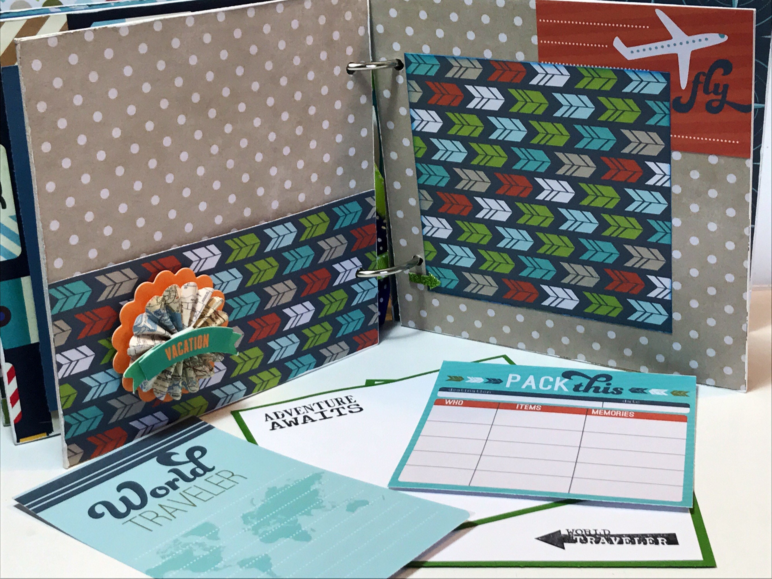 Albums & Journals Travel scrapbook Premade pages Chipboard vacation ...