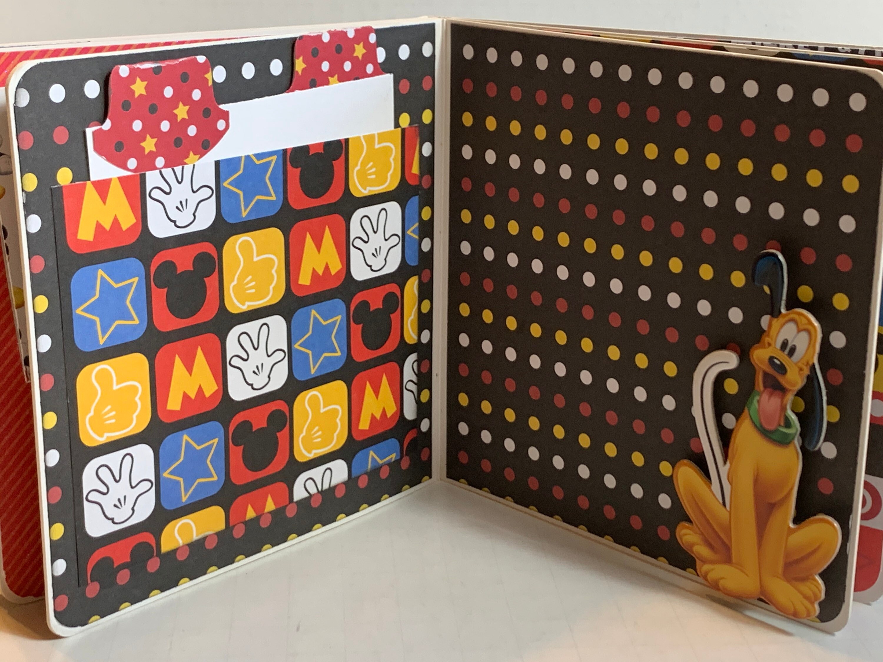 Disney Premade Pages Chipboard Scrapbook Mini Album Mickey Mouse Donald