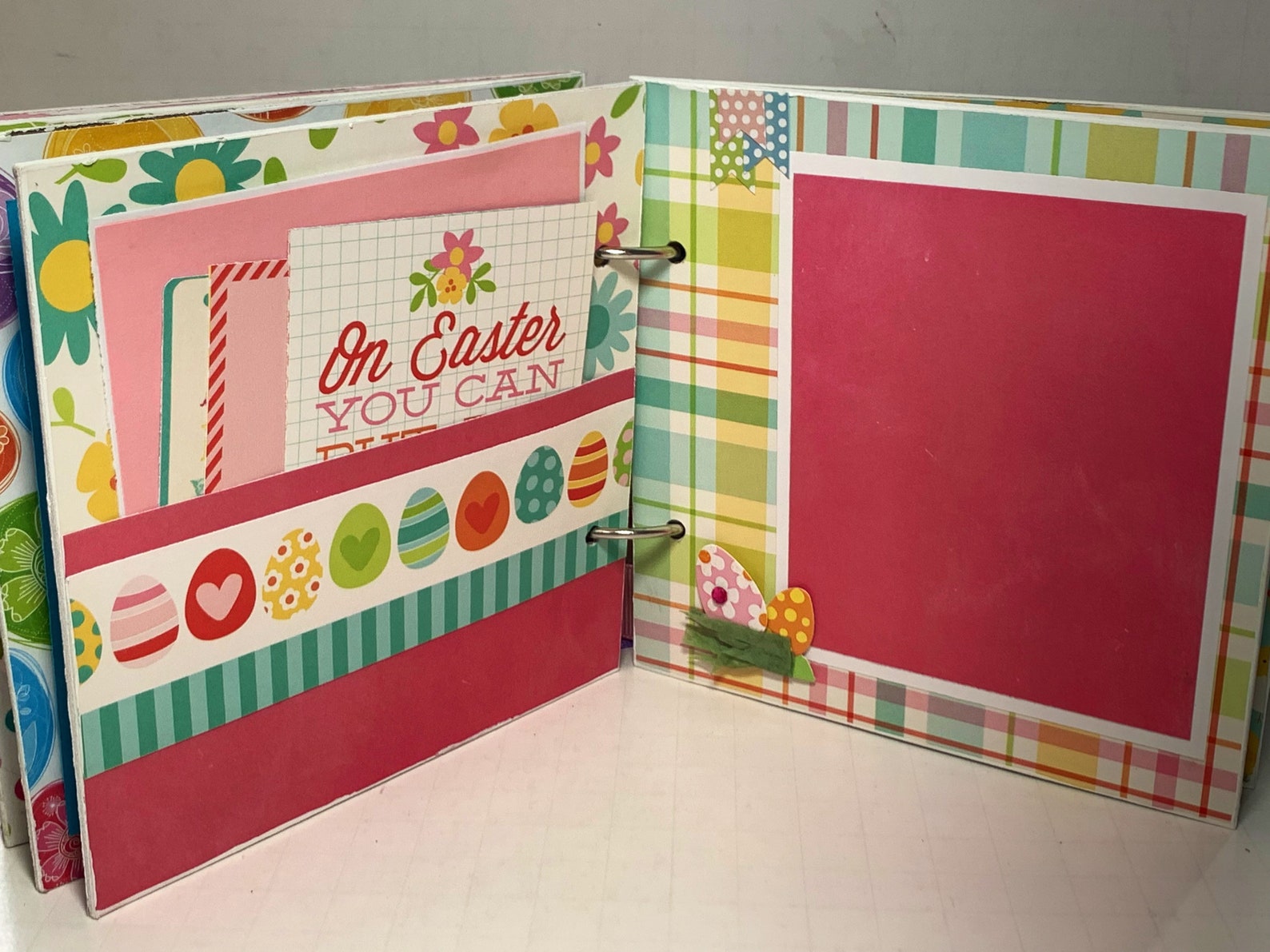 Easter Scrapbook Premade Pages Chipboard Book- 5 1/2 X 5 1/2 Mini Album ...