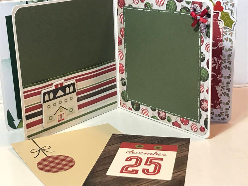 Christmas Scrapbook Premade Pages Chipboard Book- 5 X 5 Scrapbook Album ...