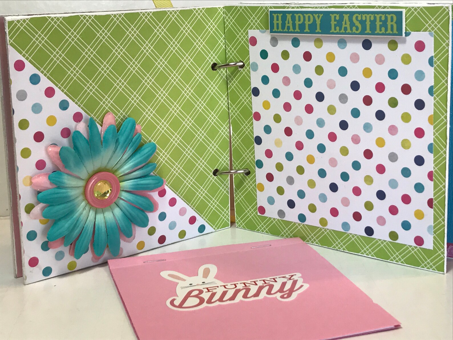 Easter Scrapbook Premade Pages Chipboard Book- 5 1/2 X 5 1/2 Mini Album ...