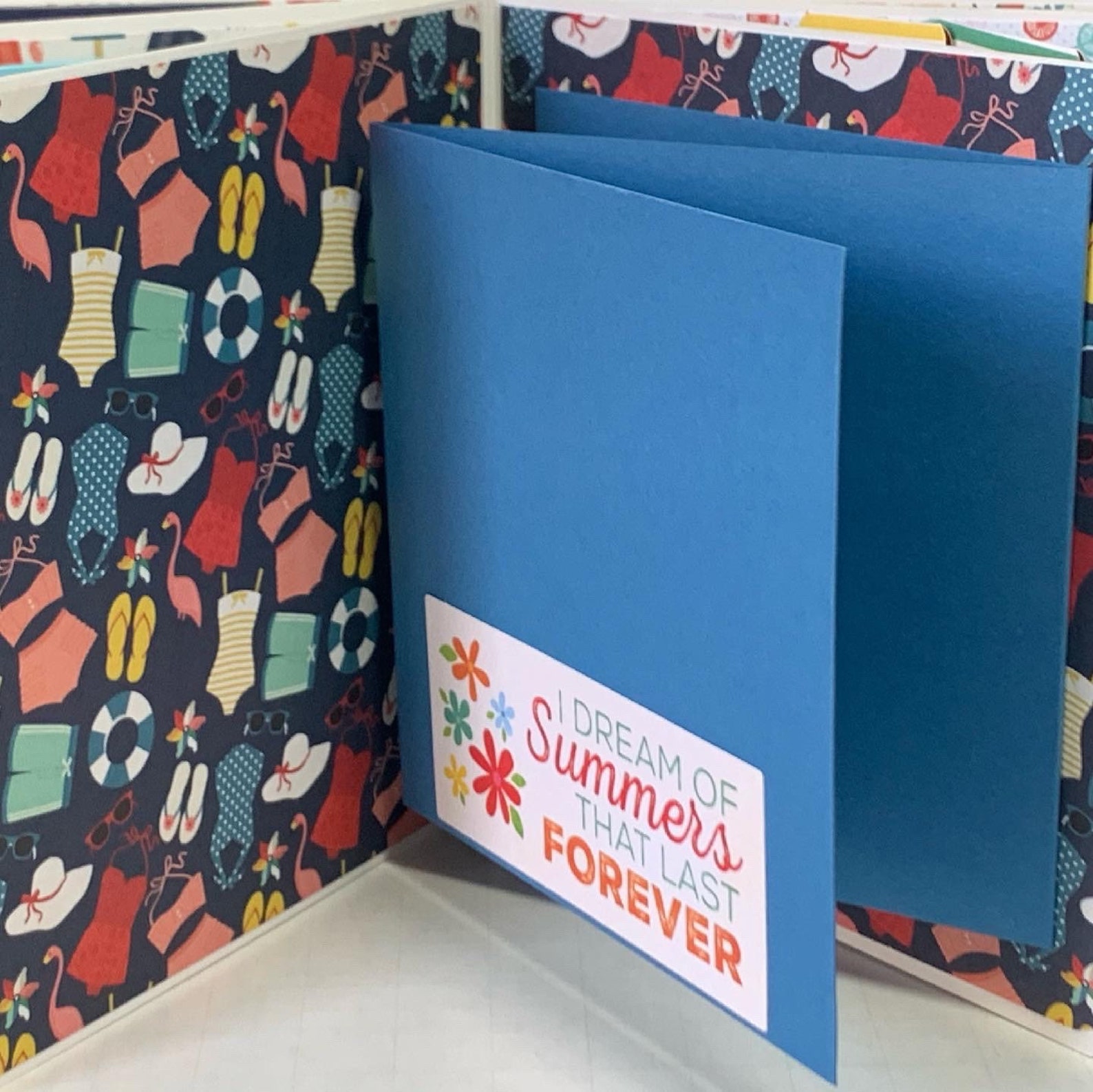 Summer Scrapbook Premade Pages Chipboard Book- 5x5 Album Swimming ...