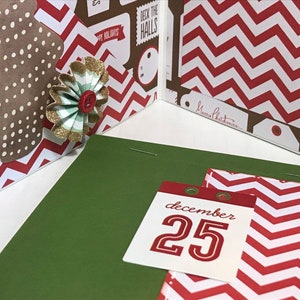 Christmas Mini Album Scrapbook Premade Pages Chipboard Book- 5 X 5 ...