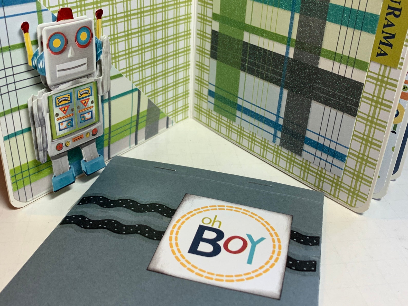 Robot Scrapbook Mini Album Premade Pages Chipboard Album Space Birthday Etsy