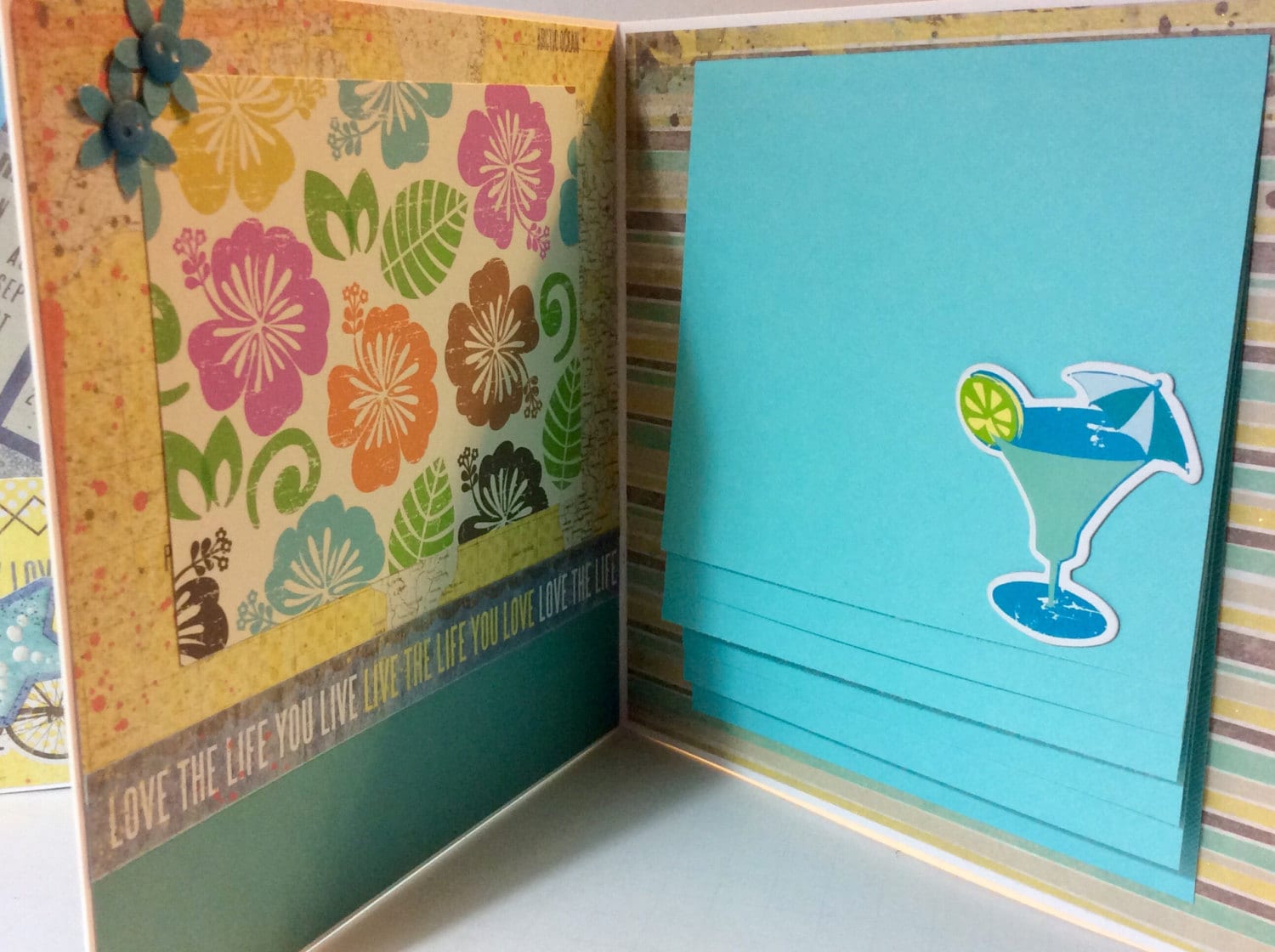 Vacation Scrapbook Premade Pages Chipboard Hawaii Beach Mini Album - 8 ...
