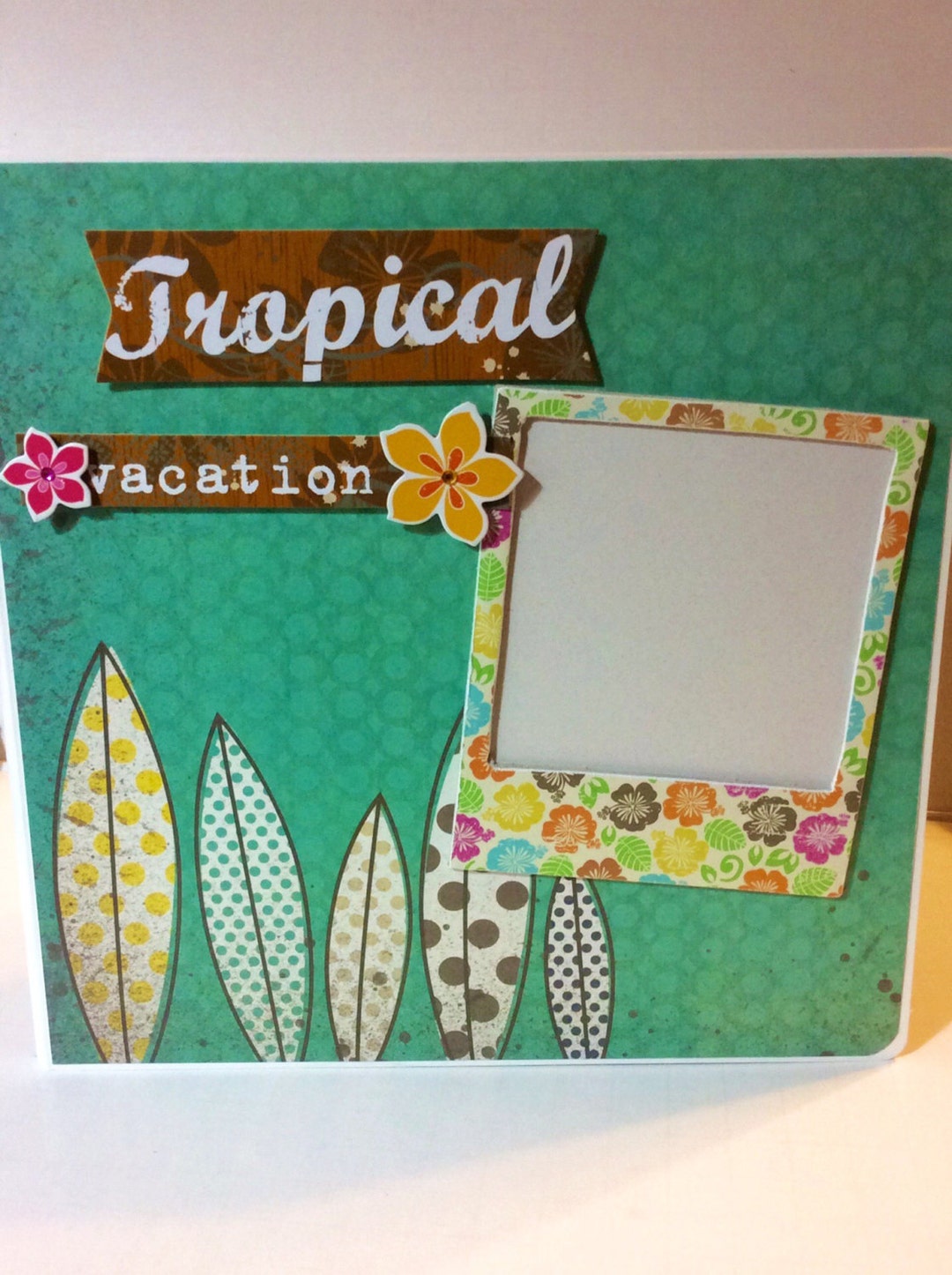 Vacation Scrapbook Premade Pages Chipboard Hawaii Beach Mini Album - 8 ...