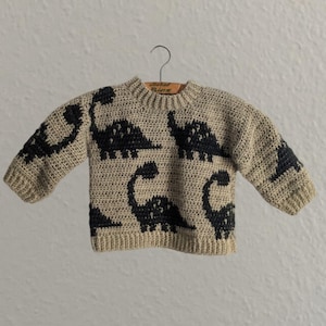 Jonas Children’s Dinosaur Sweater PDF Crochet Pattern