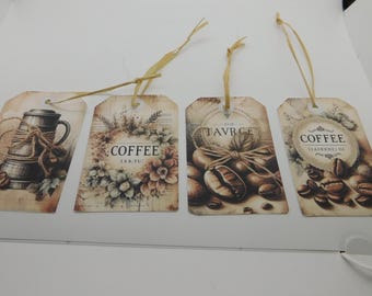 Set di 4 etichette a tema caffè