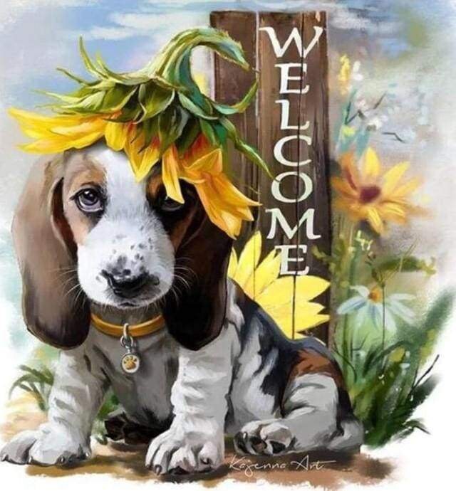  Noche Diamond Painting Kits Cute Beagle on Grass,for Beginners  Handmade Digital Painting Dog Portrait Art 5D Full Diamond Gem Paste  Process,for Home Decor Wall Decor Or Gift 8x12inch