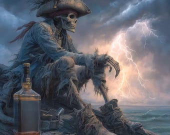 Kit per diamond painting "Pirata fantasma solitario sul ponte"