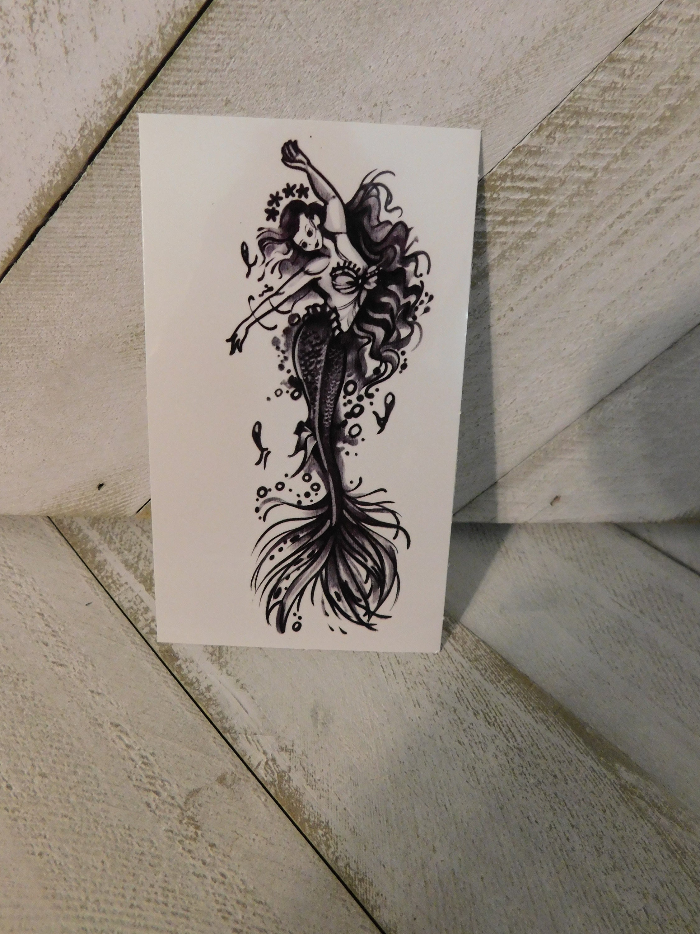 Mermaid Temporary TattooMermaids On Etsy Temporary Tattoo | Etsy