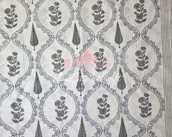 Hand Block Print Cotton Bedsheet | Indian Handmade Flat Sheet |
