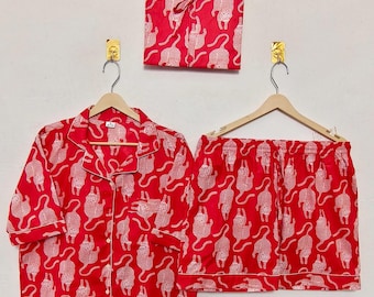 Handmade Cotton Floral Shorts: Women's Summer Lounge Pajama Bottoms