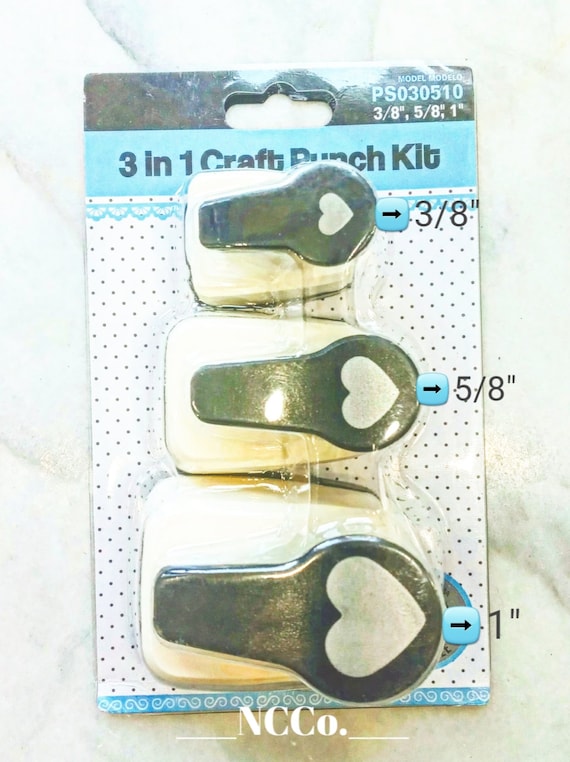 1 5/8 3/8heart Paper Punch Set of 3, Scrapbooking, Card Making 